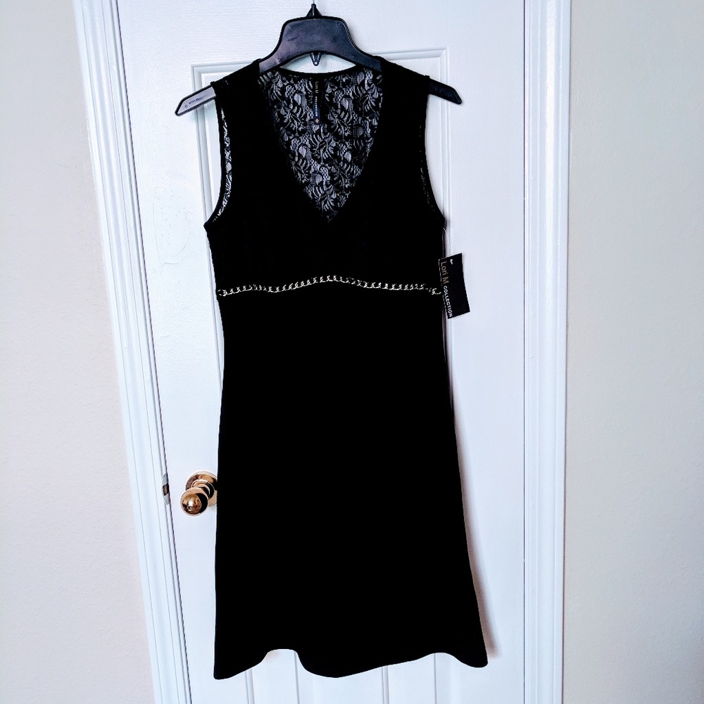 NWT Lori M Collection Black Lace Dress